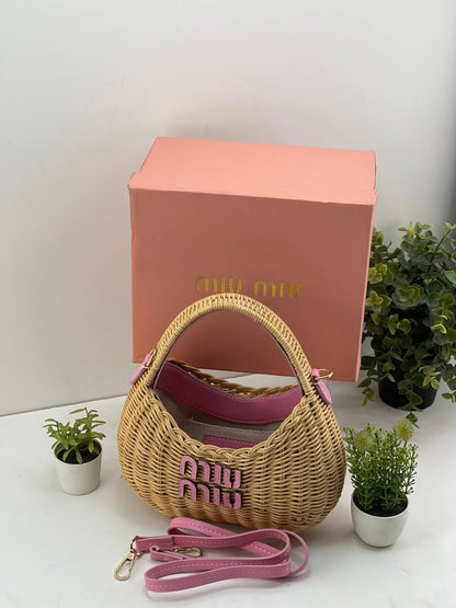 Miu Miu Woven Rattan Handbags