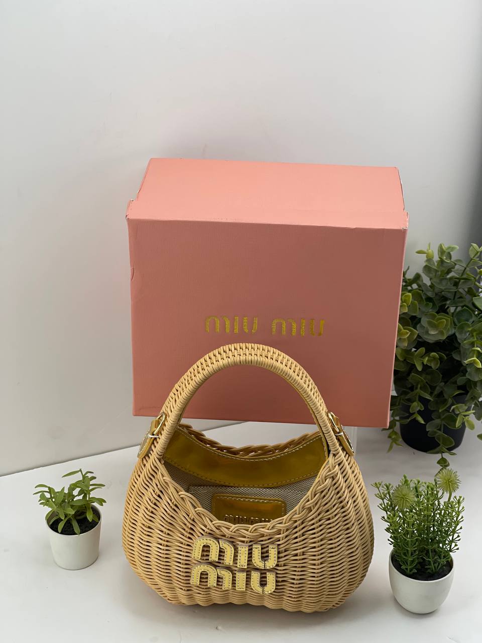 Miu Miu Woven Rattan Handbags