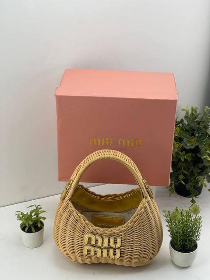 Miu Miu Woven Rattan Handbags