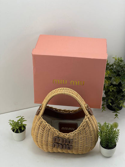 Miu Miu Woven Rattan Handbags