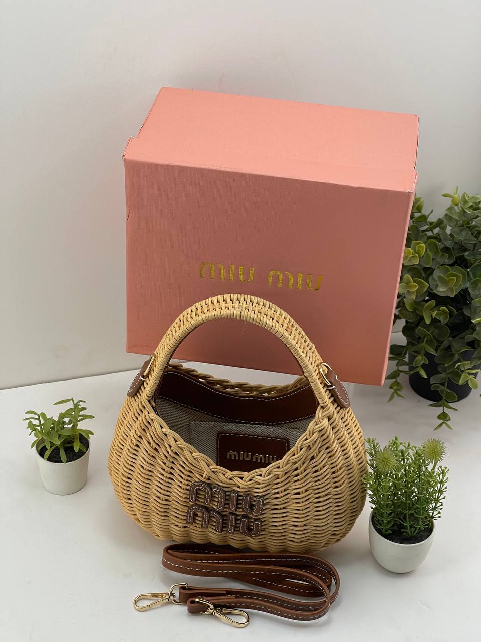 Miu Miu Woven Rattan Handbags
