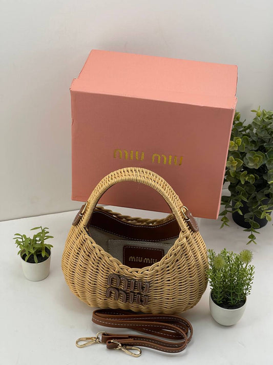 Miu Miu Woven Rattan Handbags