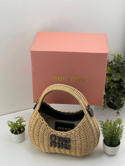Miu Miu Woven Rattan Handbags