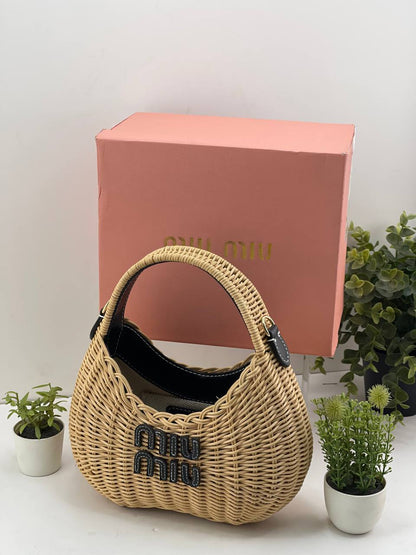 Miu Miu Woven Rattan Handbags