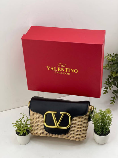 The Valentino Garavani VLogo Woven Shoulder Bag