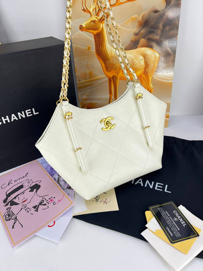 Chanel Large Quilted Shopping Tote Bag (with Matching Removable Pouch)