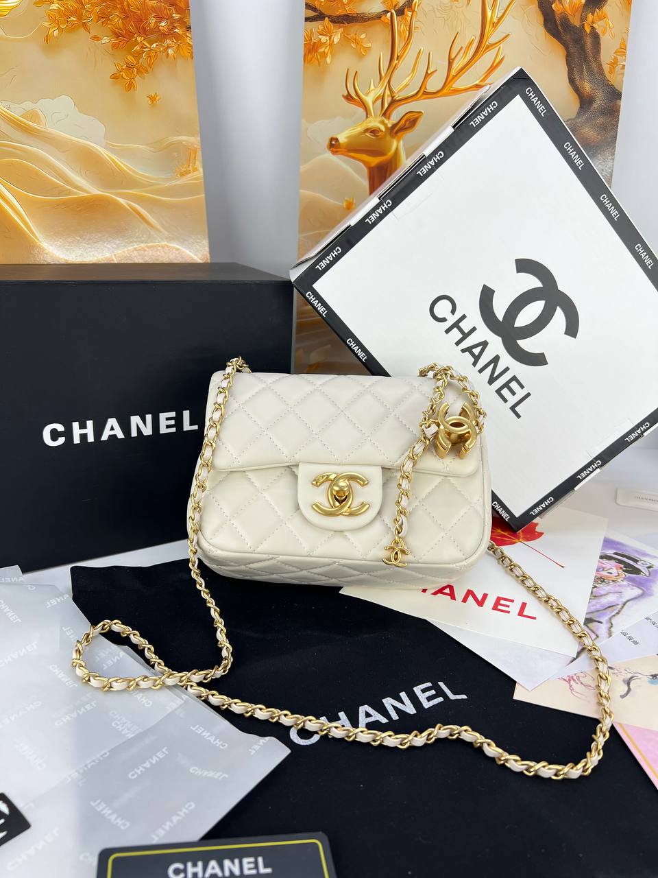 Chanel Classic Quilted Flap Bag with Charms