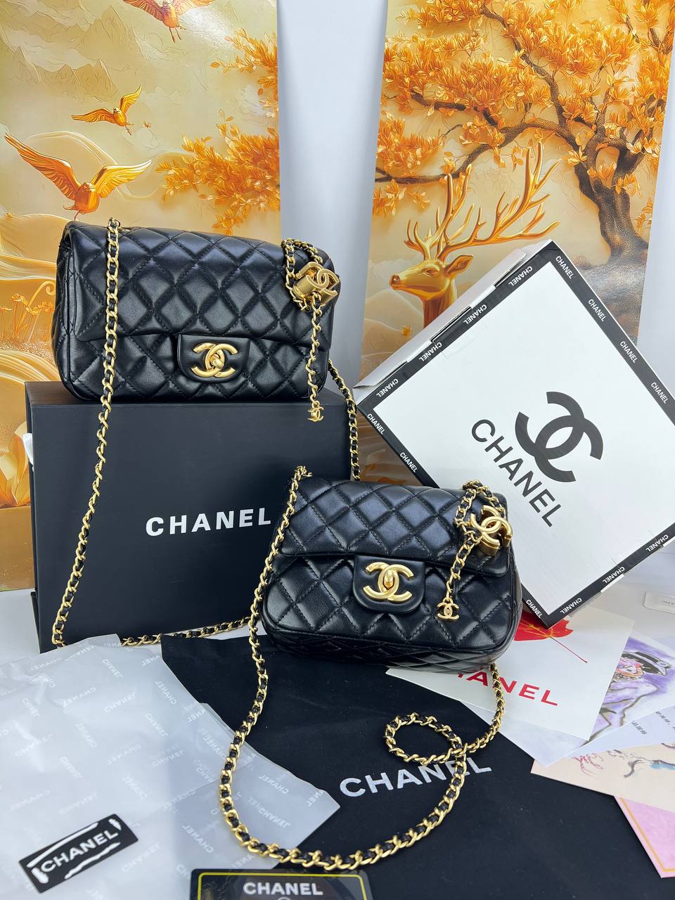 Chanel Classic Quilted Flap Bag with Charms