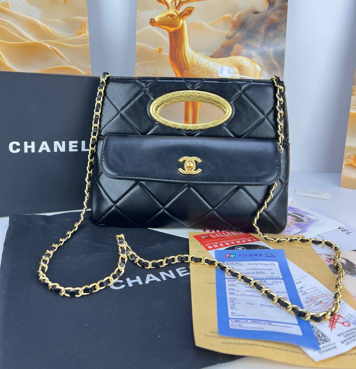 Chanel Quilted 31 Nano Shopping Bag (with Interlocking CC Flap Front Pocket)