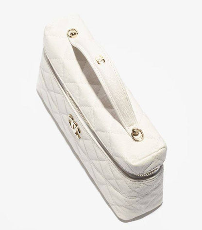 Chanel Quilted Caviar Vanity Case with Top Handle