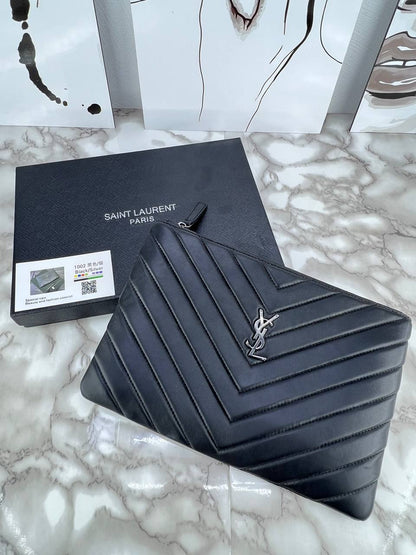 YSL 🎁Luxury Chevron Quilted Leather Pouch