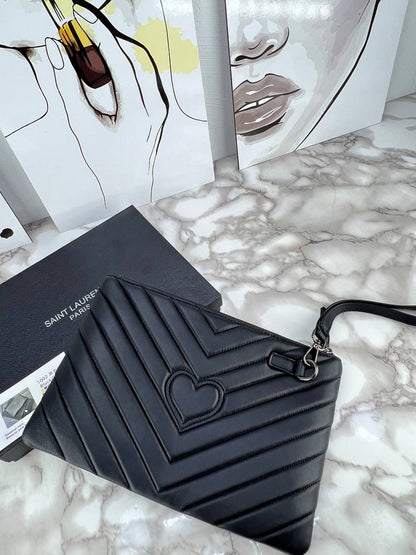 YSL 🎁Luxury Chevron Quilted Leather Pouch