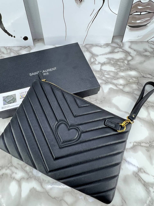 YSL 🎁Luxury Chevron Quilted Leather Pouch