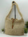 Chic Crochet Raffia Tote Bag with Leather Accent
