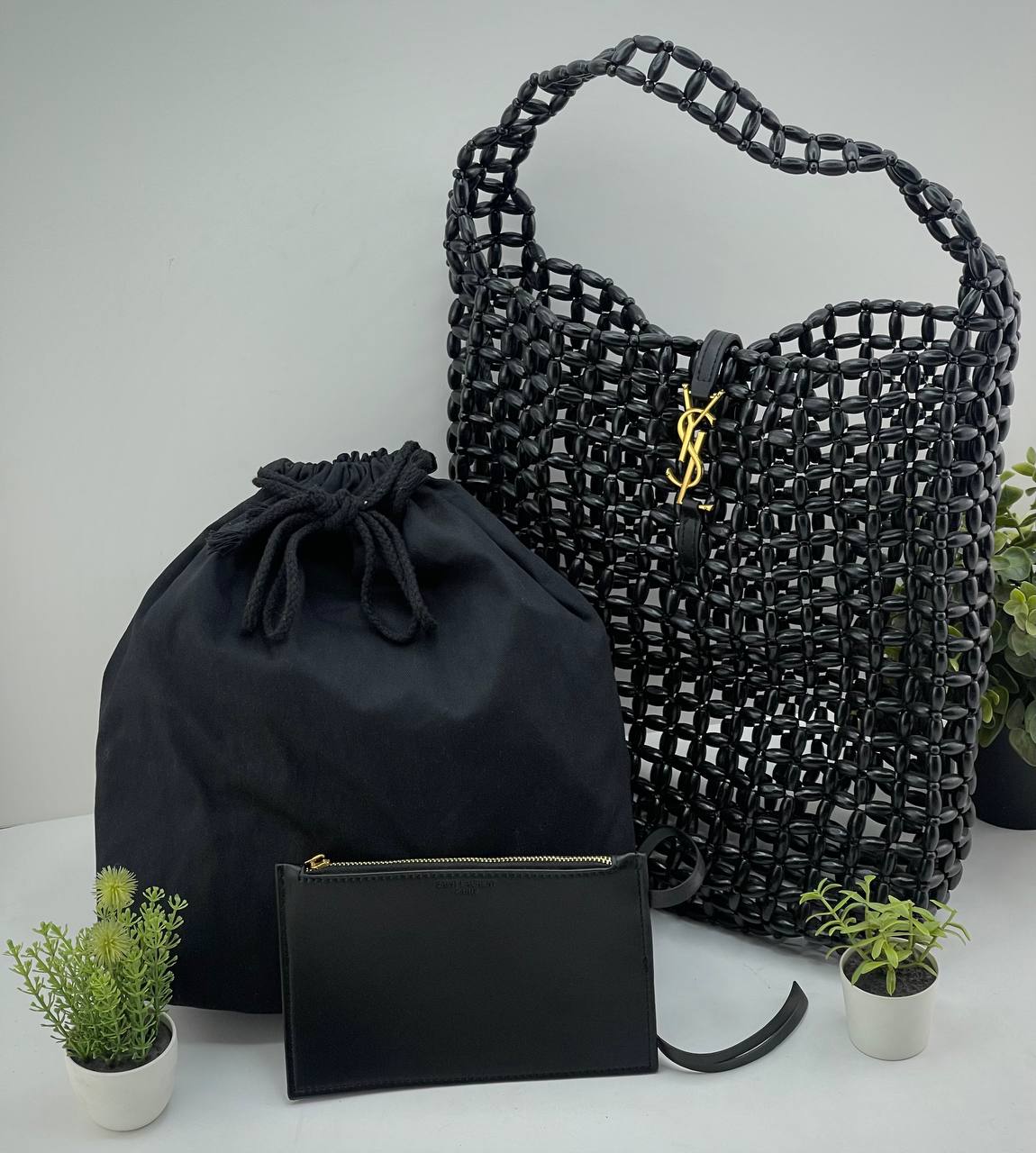 Ysl Luxury Beaded Hobo Bag Set