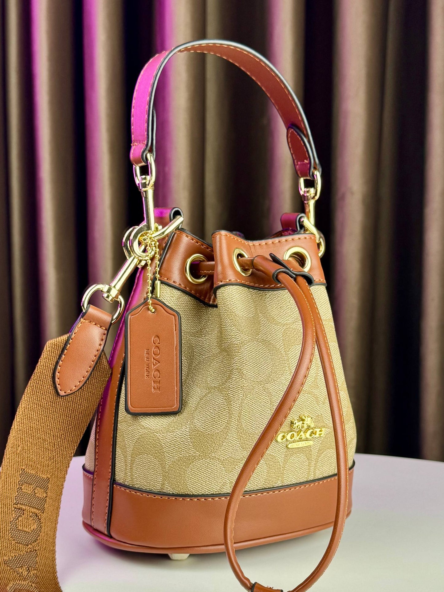 Coach Dempsey Drawstring Bucket Bag 15