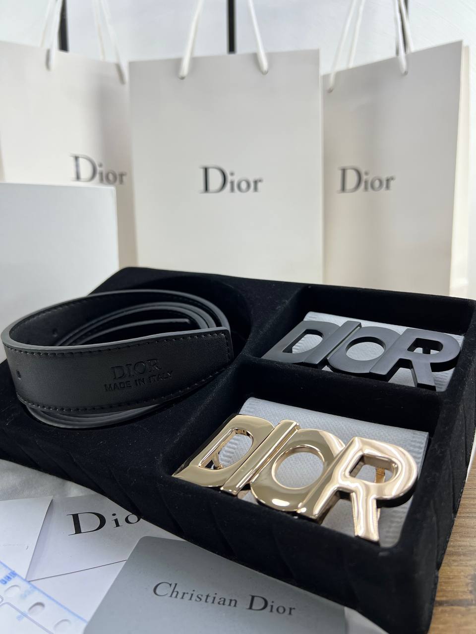 Dior Reversible Belt Gift Set with Interchangeable Buckles