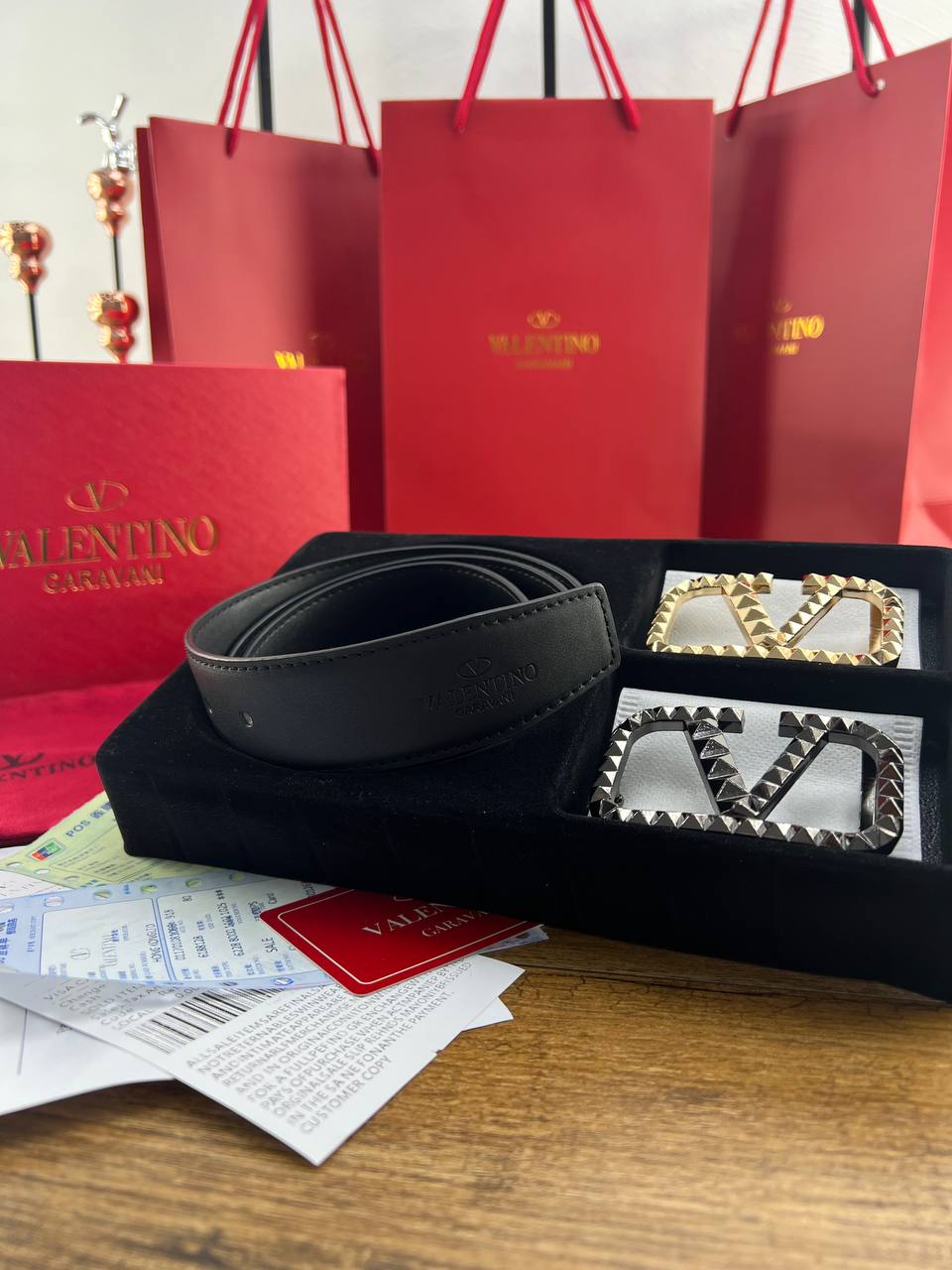 Valentino Garavani VLogo Signature Reversible Belt Set with Rockstud Buckles