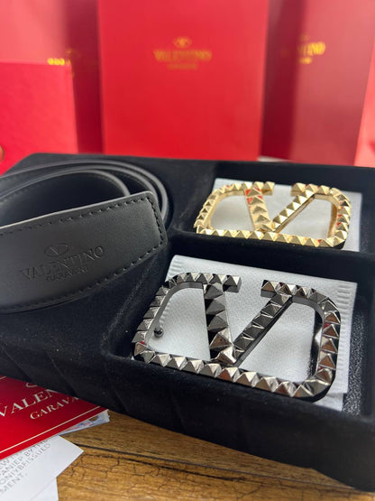 Valentino Garavani VLogo Signature Reversible Belt Set with Rockstud Buckles