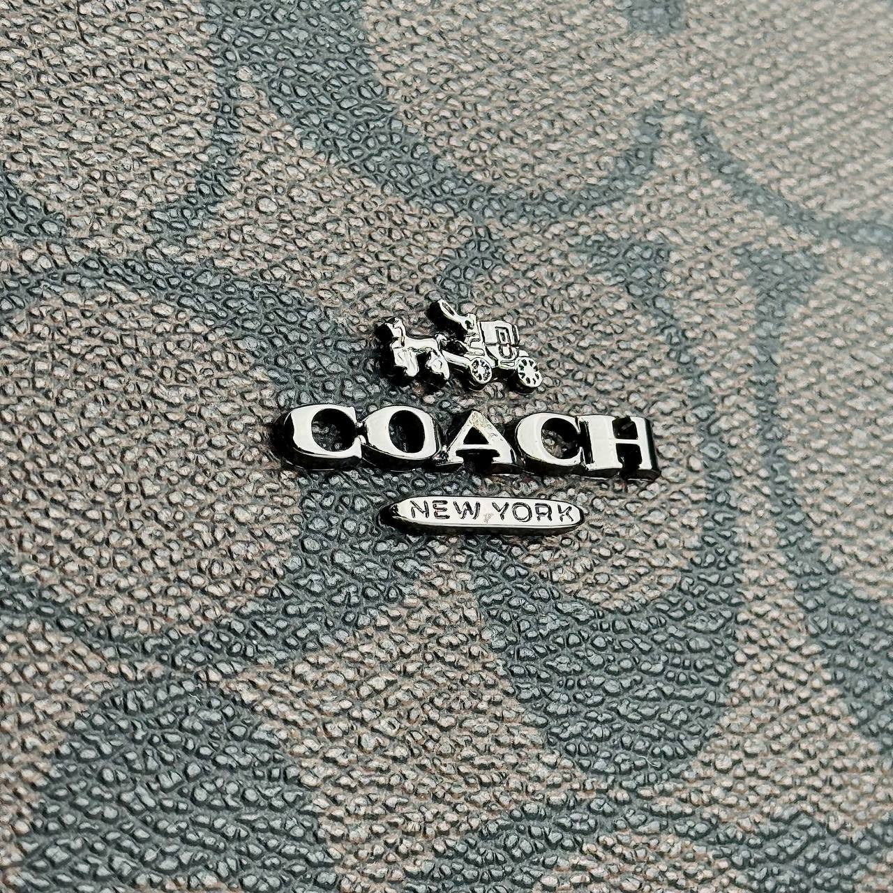 Coach Signature Canvas Structured Pouch / Clutch Bag