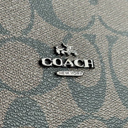 Coach Signature Canvas Structured Pouch / Clutch Bag