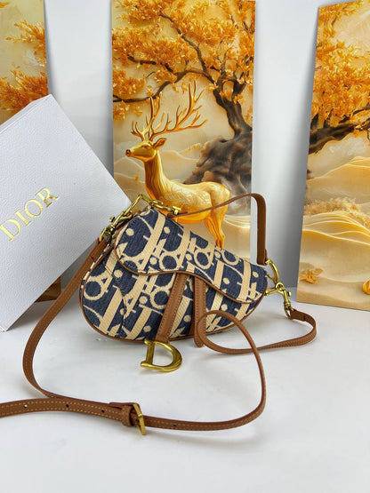 Dior Saddle Bag (Denim Oblique Jacquard)
