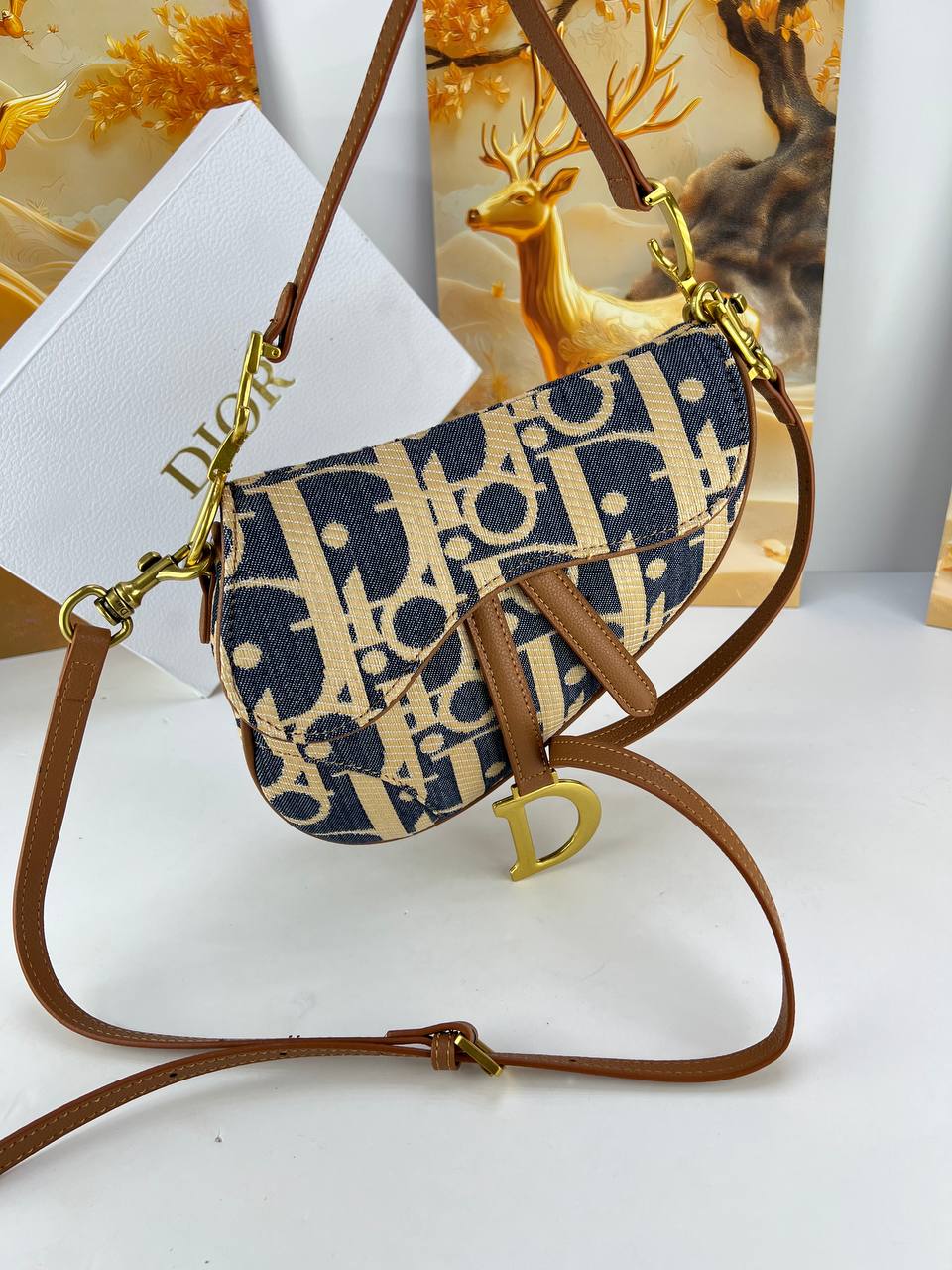 Dior Saddle Bag (Denim Oblique Jacquard)
