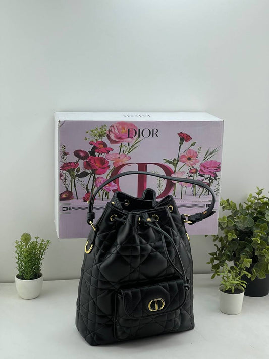 Dior Caro Drawstring Bucket Bag
