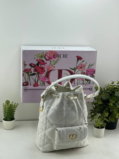 Dior Caro Drawstring Bucket Bag