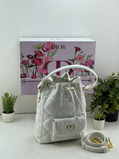 Dior Caro Drawstring Bucket Bag