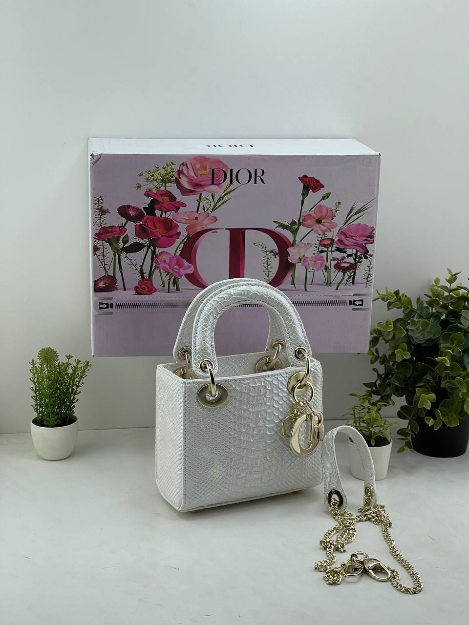 Lady Dior Mini Bag (Python / Snakeskin Texture Edition)