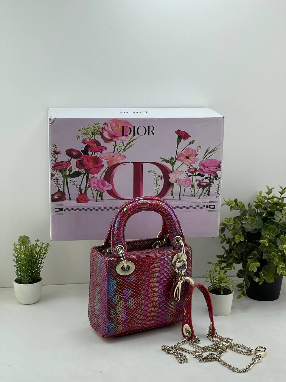 Lady Dior Mini Bag (Python / Snakeskin Texture Edition)