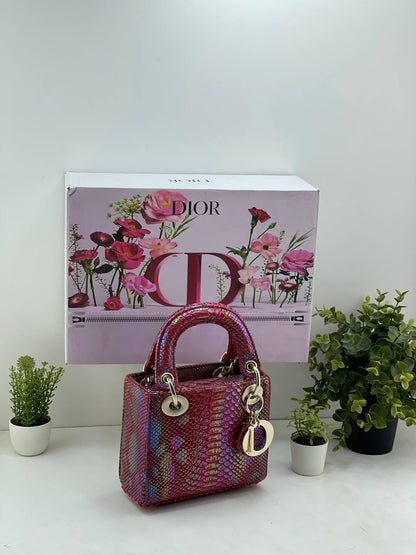 Lady Dior Mini Bag (Python / Snakeskin Texture Edition)