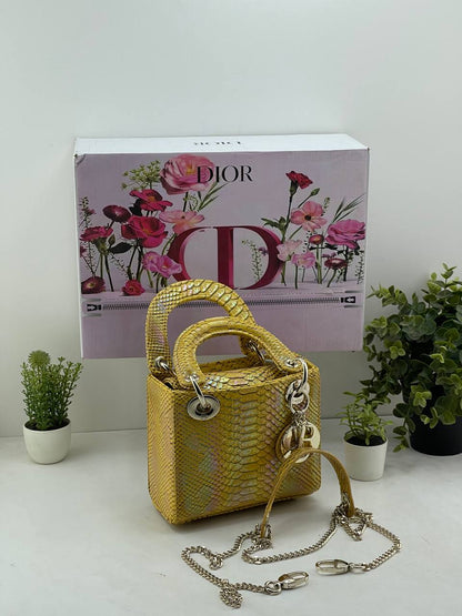 Lady Dior Mini Bag (Python / Snakeskin Texture Edition)
