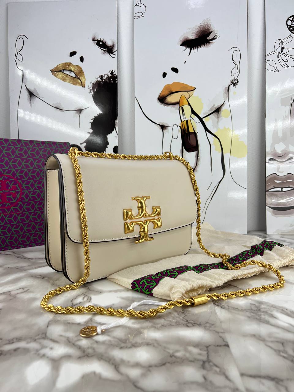 Tory Burch Eleanor Velvet Shoulder Bag