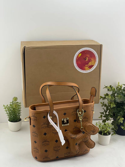 MCM München Tote Bag in Visetos (with Puppy Charm)