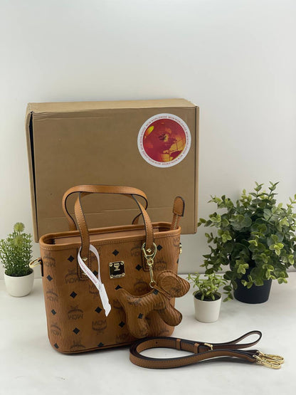 MCM München Tote Bag in Visetos (with Puppy Charm)