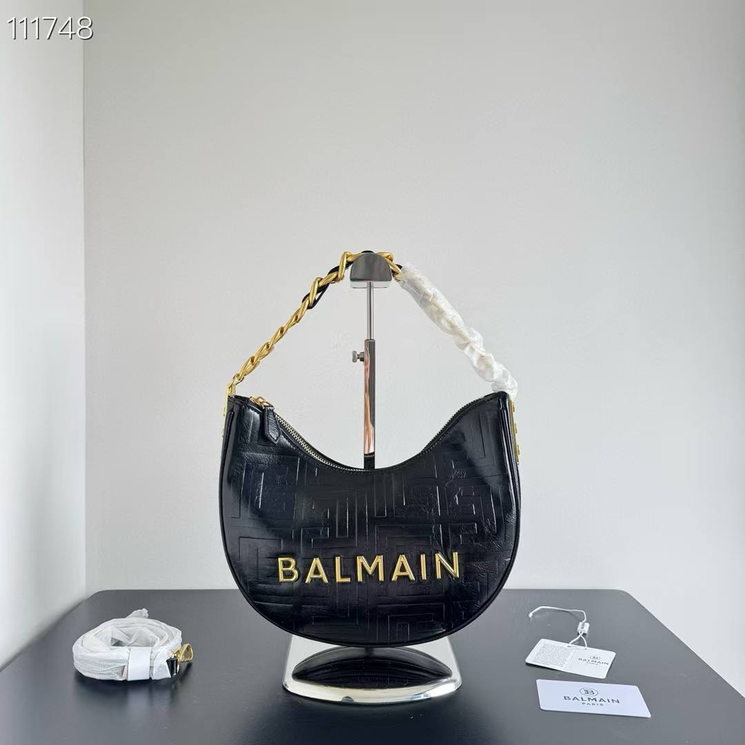 Balmain quiltd crescent bag