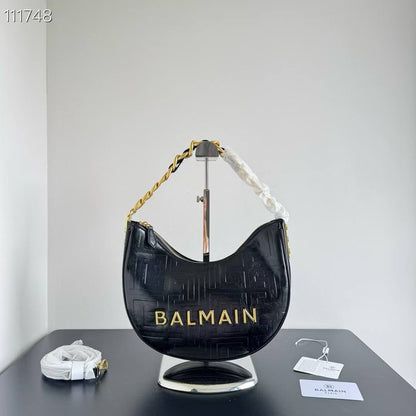 Balmain quiltd crescent bag