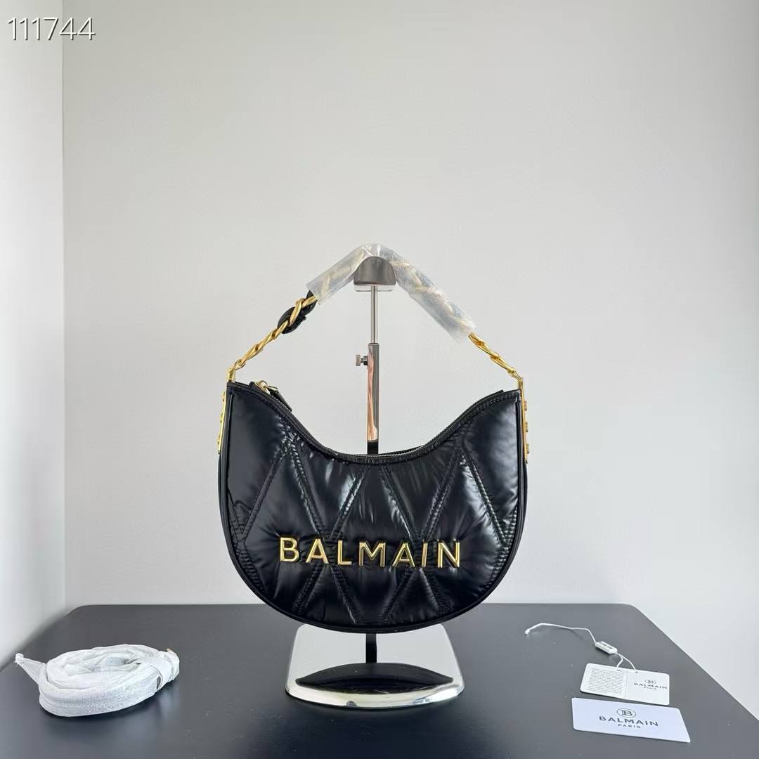 Balmain quiltd crescent bag