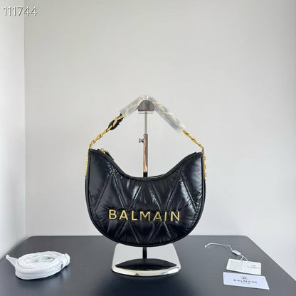 Balmain quiltd crescent bag