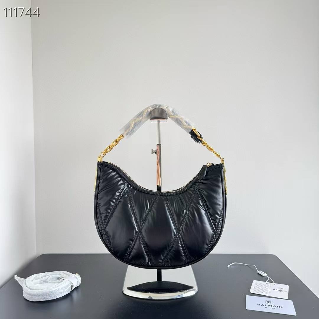 Balmain quiltd crescent bag