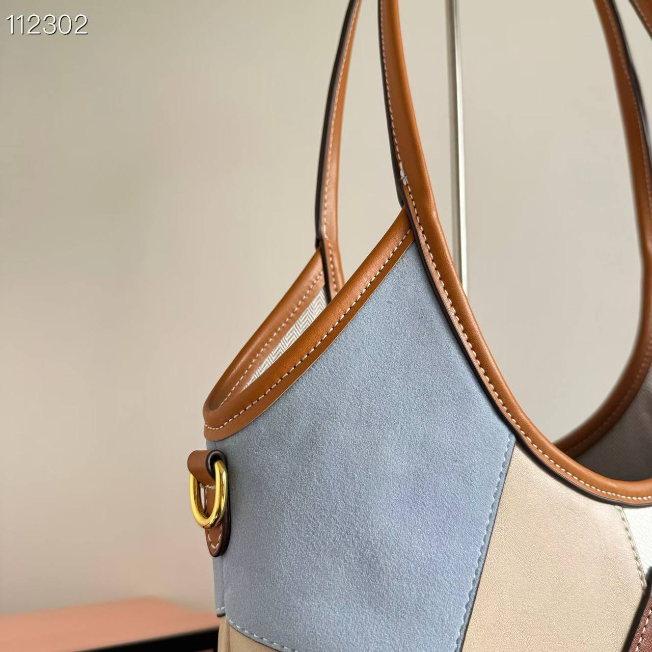 Miu Miu Patchwork Leather & Suede Tote Bag
