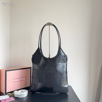 Miu Miu Patchwork Leather & Suede Tote Bag