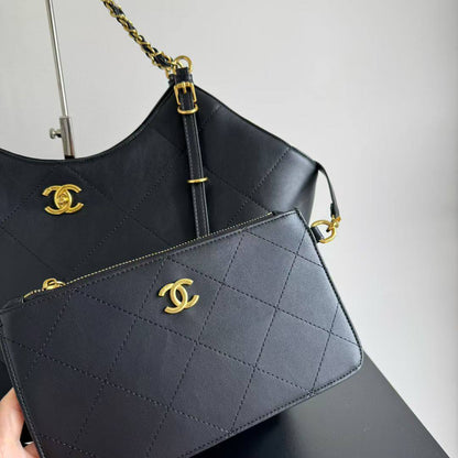 Chanel Large Quilted Shopping Tote Bag (with Matching Removable Pouch)