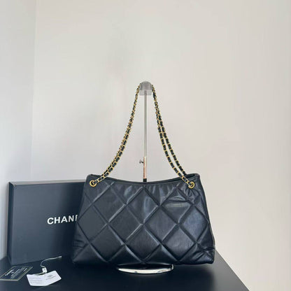 Chanel Quilted Pocket Shopping Tote Bag