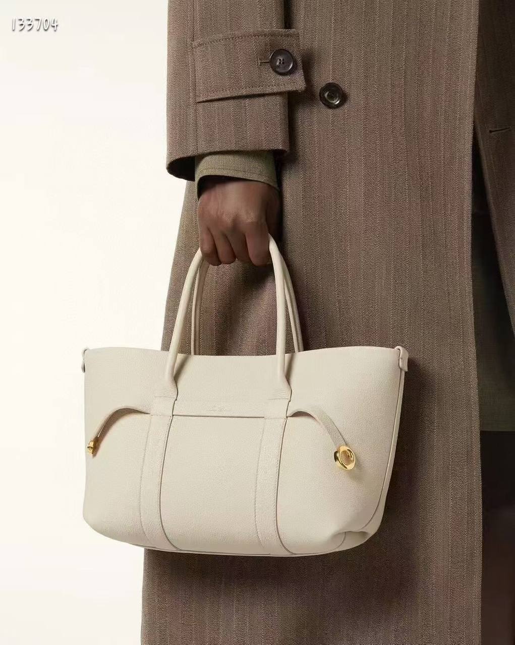 loropiana The Luxe Grained Leather Tote