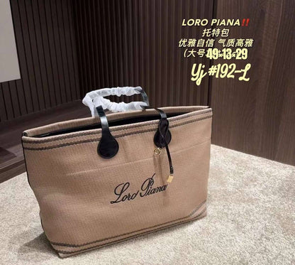 Loro Piana Suitcase Stripe Tote Bag (Canvas & Leather)