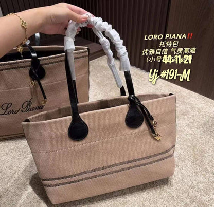 Loro Piana Suitcase Stripe Tote Bag (Canvas & Leather)
