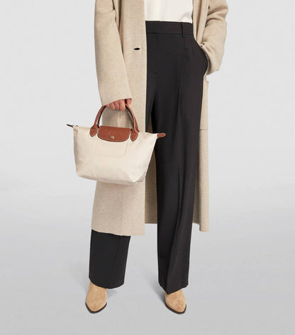 Longchamp Le Pliage Medium Handbag Paper - Canvas